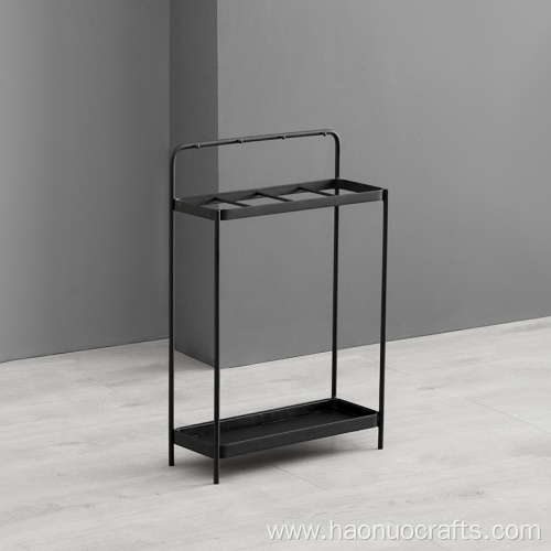 Black minimalist umbrella storage rack